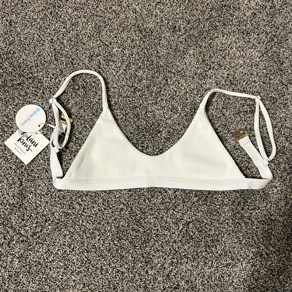 Kulani Kinis White Minimal Bikini Top